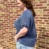 Plus Blue Ribbed Tee