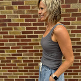 Scoop Neck Solid Tank