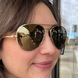Blue Gem Color Lens Aviator Sunglasses