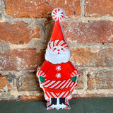 Peppermint Santa Acrylic Block 10”