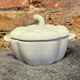 White Stoneware Pumpkin Baker 6.25”