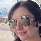 Blue Gem Color Lens Aviator Sunglasses