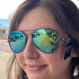 Blue Gem Color Lens Aviator Sunglasses