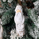 Natural Santa Carved Orn 5”