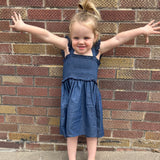 Girls Blue Ruffle Strap Dress