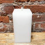 White Wax Luminara Square Indoor Candle 3"