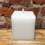 White Wax Luminara Square Indoor Candle 3"