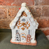 Lighted Gingerbread House w/Snowman & Reindeer 6"