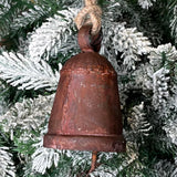 Distressed Rust Metal Bell w/ Jute Hanger
