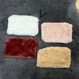 Faux Fur Zipper Pouch 6.5”
