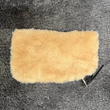 Faux Fur Zipper Pouch 6.5”