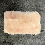 Faux Fur Zipper Pouch 6.5”