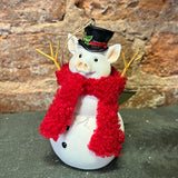 Resin Farm Animal Snowman Orn 4.5”