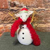 Resin Farm Animal Snowman Orn 4.5”