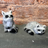 Furry Gray Raccoon Orn 3.5”