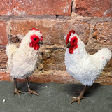White Fur Hen Orn 5.5”