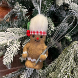 Felt Gingerbread Man w/ Wisk Orn 5”