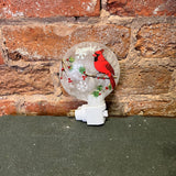Glass Cardinal Night Light 5.5”