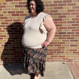 Plus Ribbed Ruffled Knit Tank