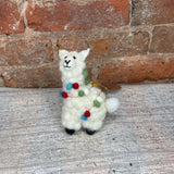Embroidered Cream Llama Orn 5”