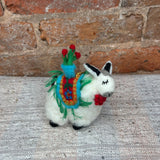 Embroidered Cream Llama Orn 5”