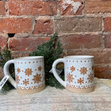 Ceramic Cream Gingerbread Mugs 15oz