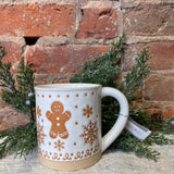Ceramic Cream Gingerbread Mugs 15oz