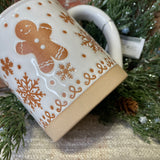 Ceramic Cream Gingerbread Mugs 15oz