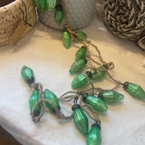 Green Mercury Glass Orn Garland 72”