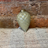 Cream/Pearl Faceted Kugel w/ Gold Orn 4”