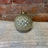 Cream/Pearl Faceted Kugel w/ Gold Orn 4”