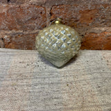 Cream/Pearl Faceted Kugel w/ Gold Orn 4”