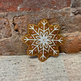 Gingerbread Embroidered Snowflake Orn 4.5”