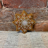 Gingerbread Embroidered Snowflake Orn 4.5”