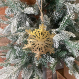 Brush Gold Metal Cutout Snowflake Orn 12”