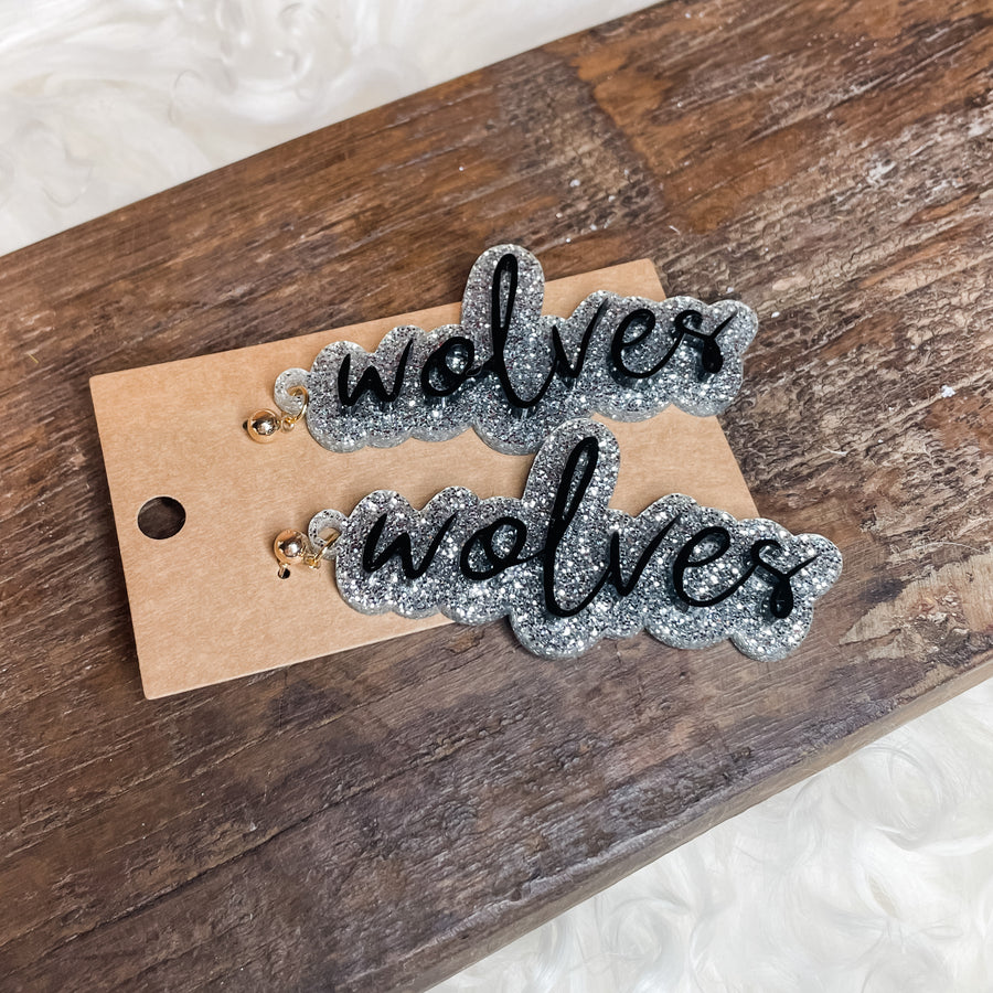 Wolves Double Stacked Acrylic Earrings