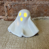 Bisque White Stoneware Ghost w/LED Light 3.5”
