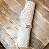 Woven Jute & Cotton Table Runner w/ Fringe 72”