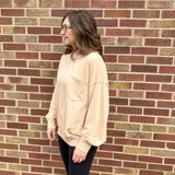 Mineral Wash French Terry Pullover w/Pocket
