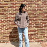 Pigment Washed Cotton V Neck Top