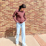 Pigment Washed Cotton V Neck Top