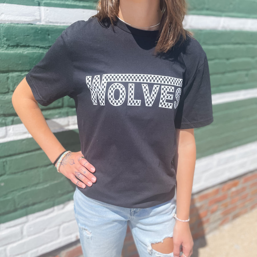 Checkerboard Wolves Tee