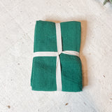 Green/White Woven Waffle Cotton Tea Towels set of 3