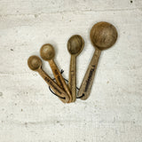Mango Wood Measuring Spoons in Cloth Bag
