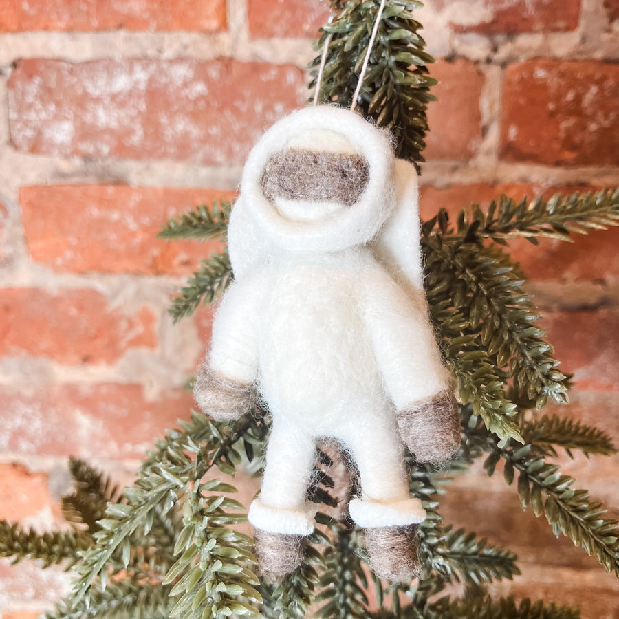 Wool Felt Astronaut Angel Ornament  4”