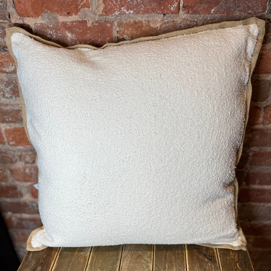 Cream/Natural Square Cotton Boucle Pillow 24”