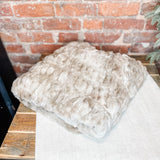 Brown Ribbed Fur Blanket 60”