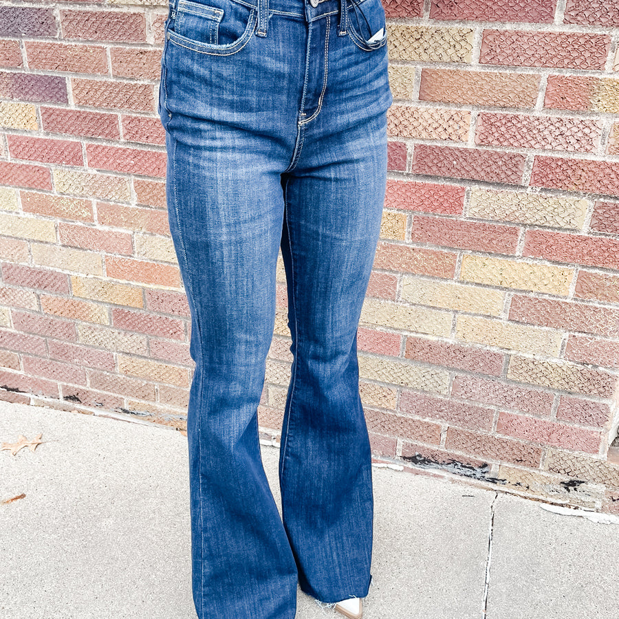 Laurel High Waist Tall Fray Hem Judy Blue Jeans