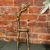 Antique Gold Cast Aluminum Twig Deer 15.75”