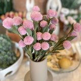 Pompom Pick w/ Green Eva Leaves Bundle 13"